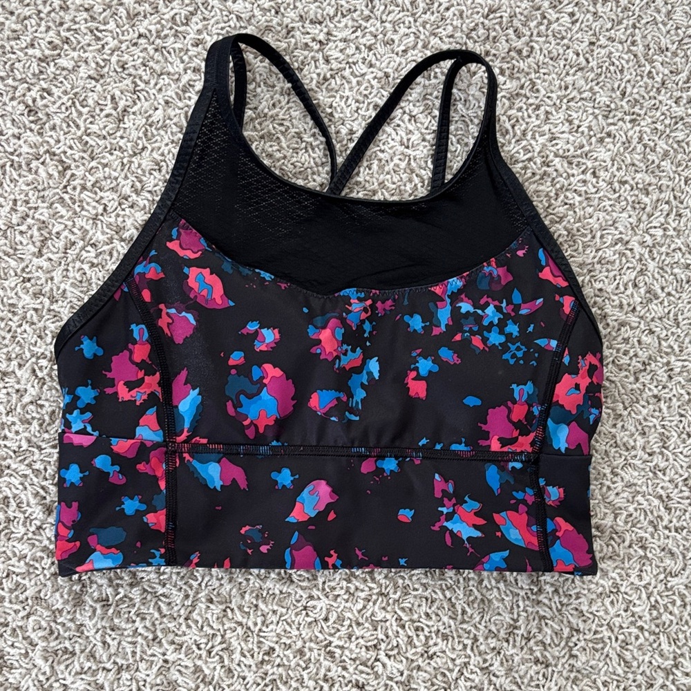 Lululemon Floral Sports Bra - Black, Pink, Blue
